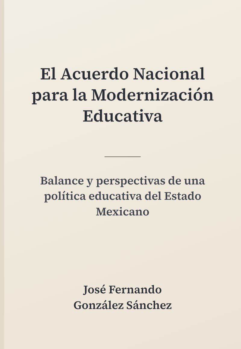 Portada de El Acuerdo Nacional para la Modernización Educativa